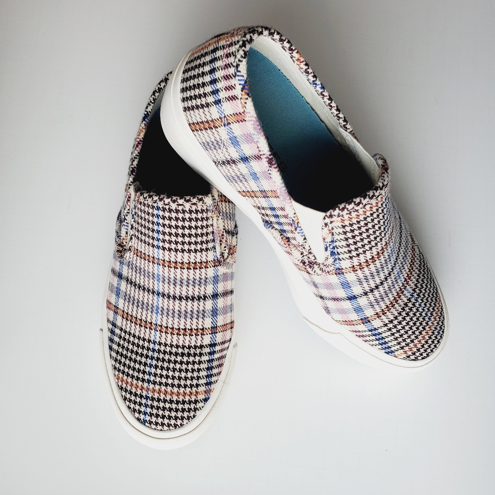 EUC Seavees Baja Slip On Platform Sneaker Plaid Flannel Womens 6 - Picture 8 of 10